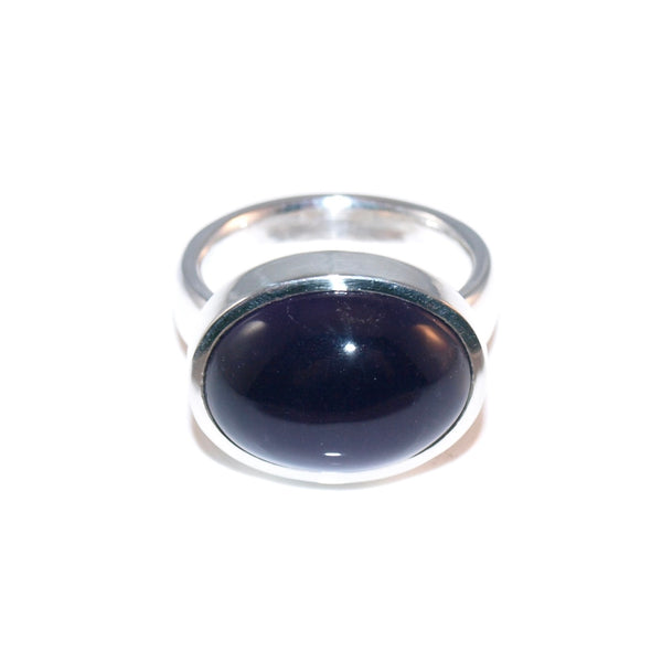 Ovaler Amethyst Ring – Handgefertigter Silberring in Größe 52