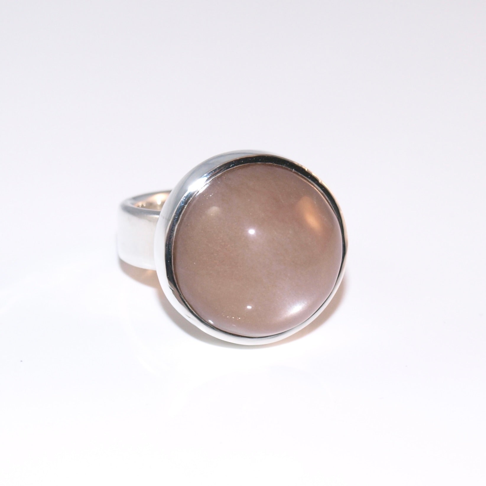 Der braun-graue Mondstein Ring! Größe 58.