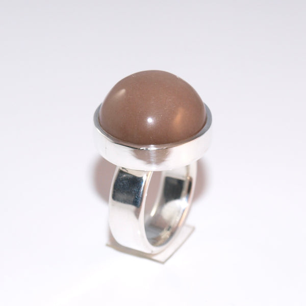 Der braun-graue Mondstein Ring! Größe 58.